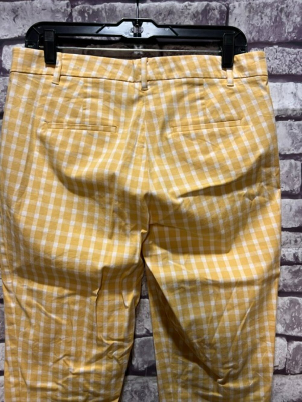 Ann Taylor Yellow & White Check Crop Pants Size 8 - Picture 6 of 8